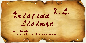 Kristina Lisinac vizit kartica